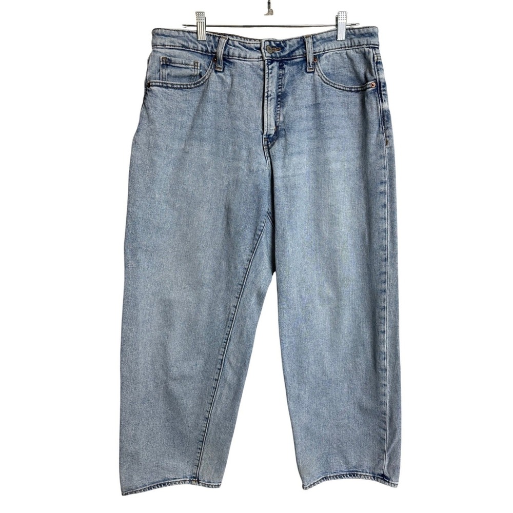 Old Navy High-Rise‎ Loose Jeans Womens 12 Light Wash Blue Relaxed Wide Leg 34x29